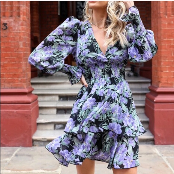 Dresses & Skirts - Boho Gypsy Floral Print Long Sleeve Dress